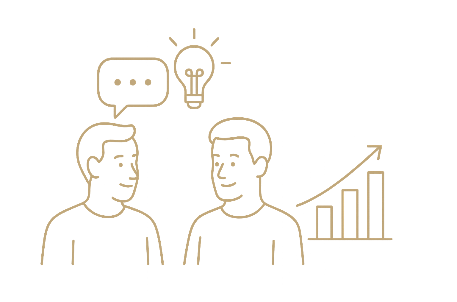 Business partnership conversation illustration